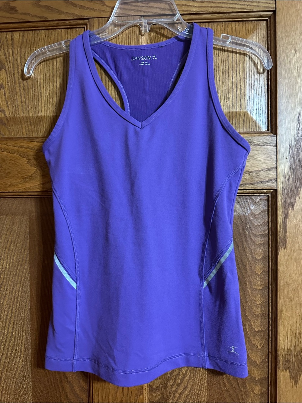 Danskin Vibrant Purple V-Neck Racerback Tank